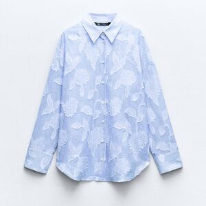 NWT ZARA - CHEMISE À RAYURES BRODÉE